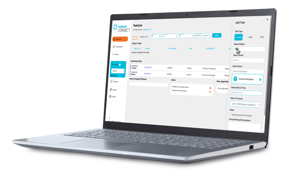 Medtech Connect telehealth dashboard